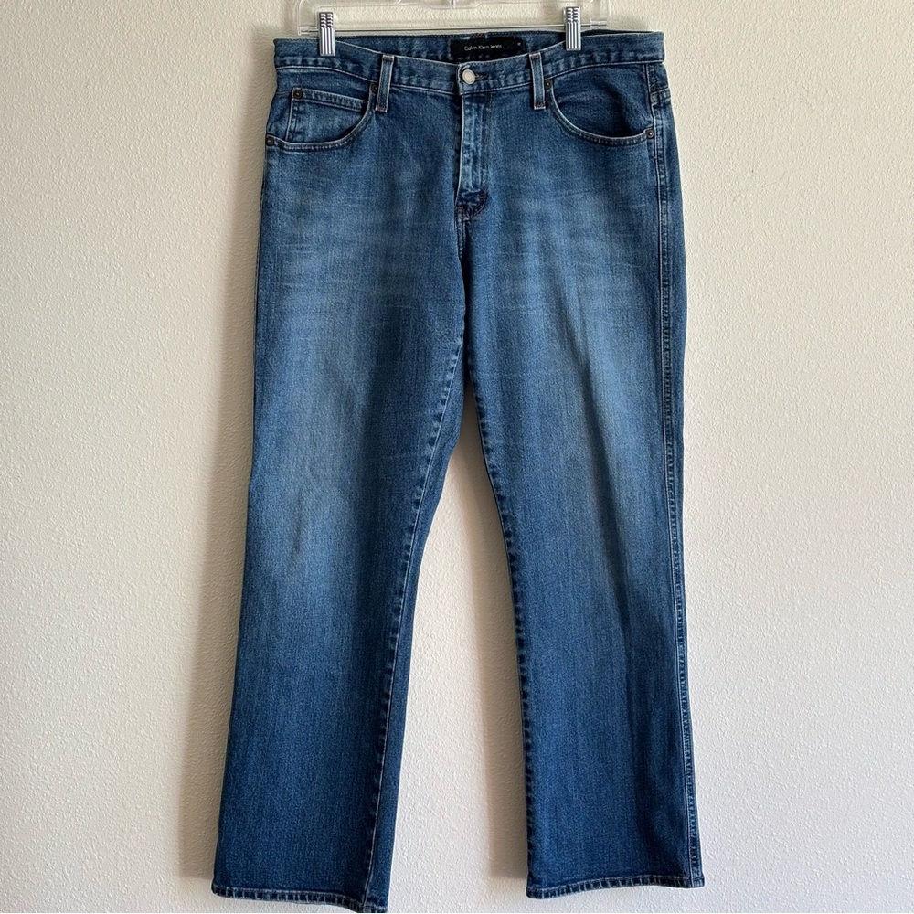 Calvin Klein Women's Jeans - Classic Blue Straight Fit Size 12 High-waisted